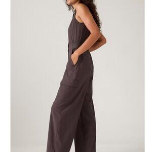ATHLETA Brooklyn Utility Zip front jumpsuit- Shale Color.  Size 12